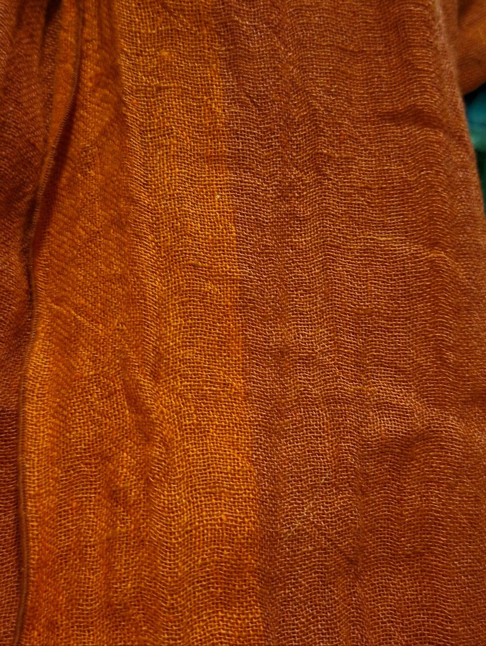 Red & Rust Linen Scarf - Picture 11 of 12